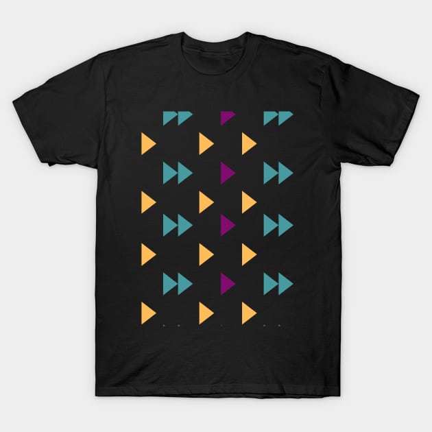 Colorful Triangle Shape Repeat Pattern T-Shirt by MarjanShop